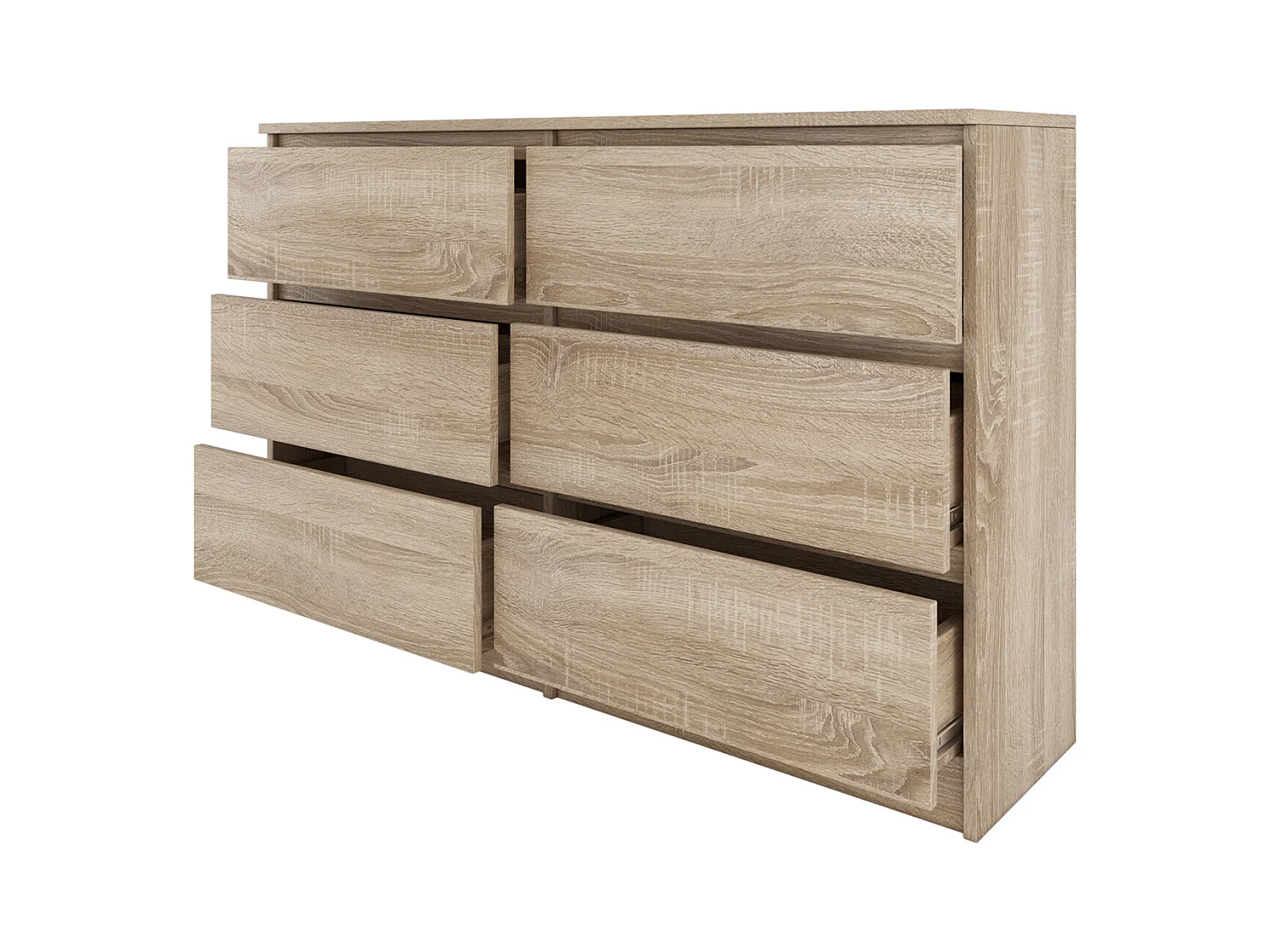 MILANO - Cassettiera grande 6 cassetti - 30x120x77cm - Stile scandinavo - Mobile contenitore - Cassettiera