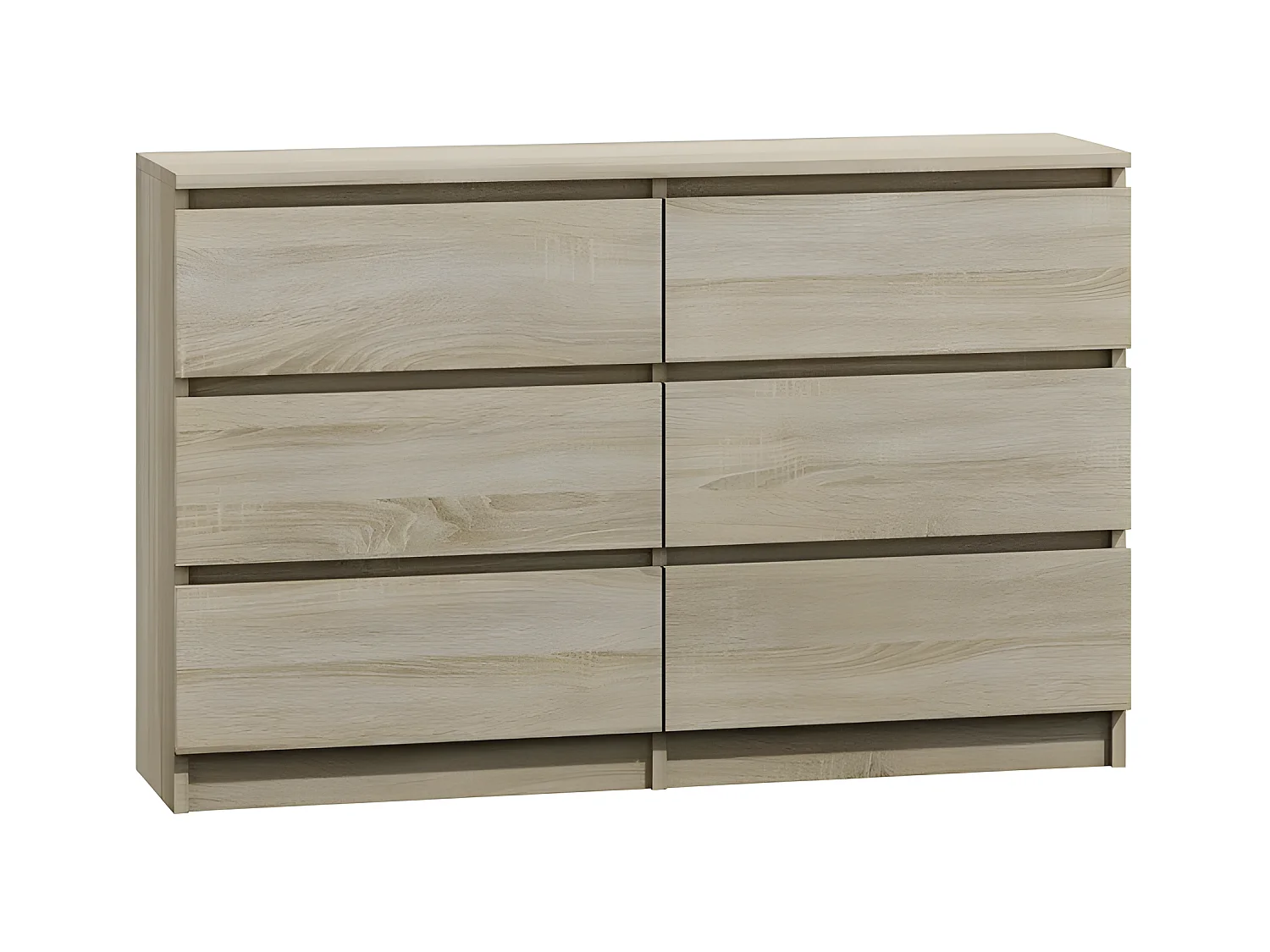 MILAN | Commode contemporaine chambre/salon/bureau 30x120x77 cm | 6 tiroirs | Meuble de rangementent | Chiffonier