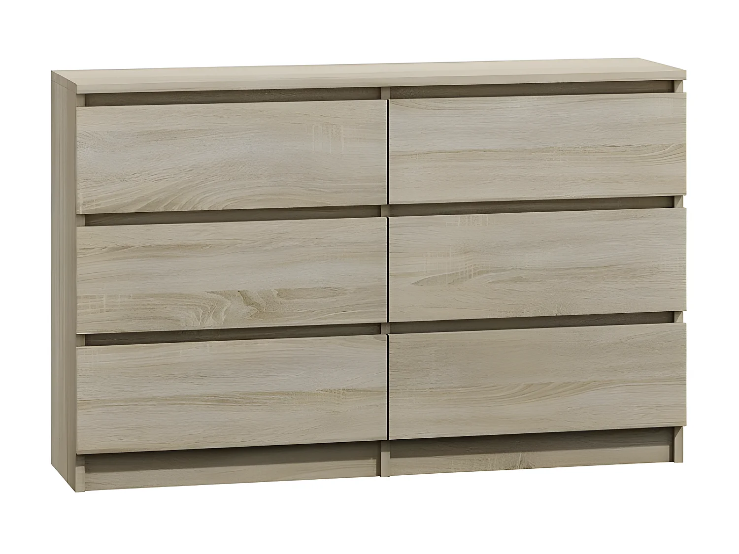 MILAN | Commode contemporaine chambre/salon/bureau 30x120x77 cm | 6 tiroirs | Meuble de rangementent | Chiffonier