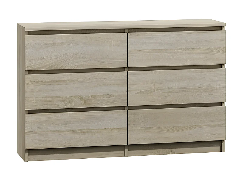 MILAN - Cómoda grande de 6 cajones - dormitorio/salon/despacho - 30x120x77cm - mueble de almacenamiento