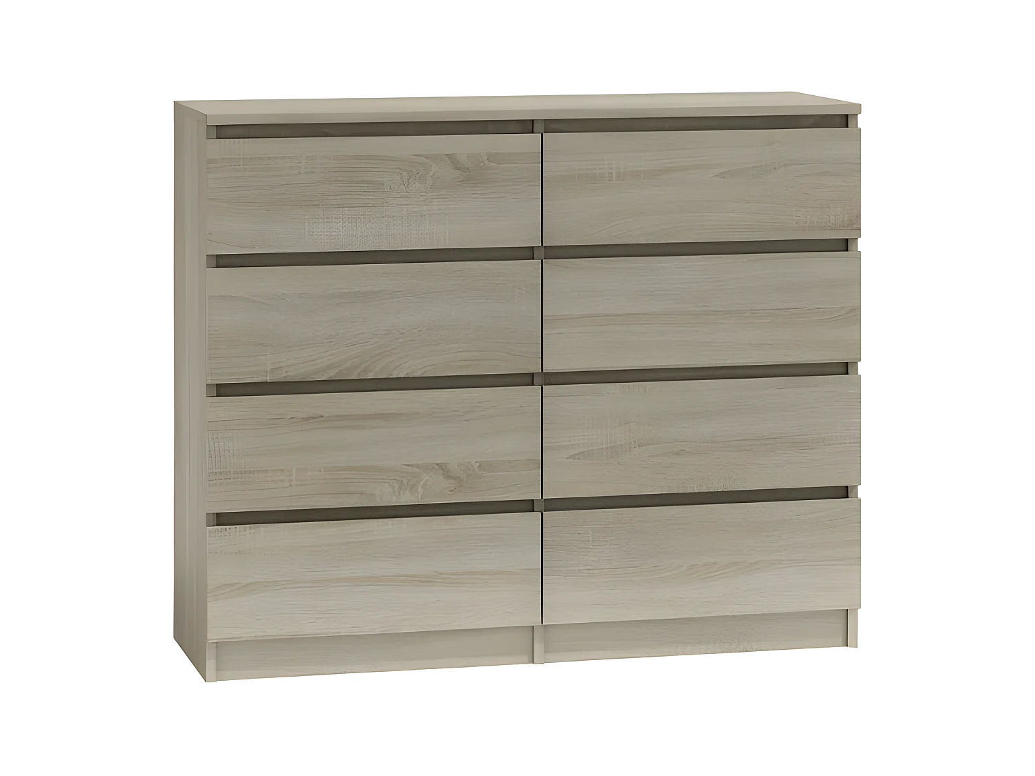 MILÁN 8/120 | Cómoda contemporánea para dormitorio/salón/oficina 40x120x97 | 8 cajones deslizantes | Unidad de almacenamiento | Armario