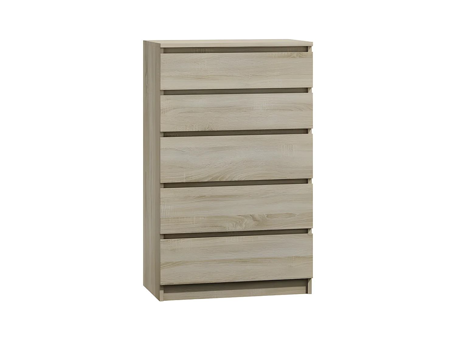 MILANO 5 | Cassettiera moderna per camera da letto/soggiorno/ufficio 40x70x109.5 | 5 cassetti scorrevoli | Mobile contenitore | chiffon