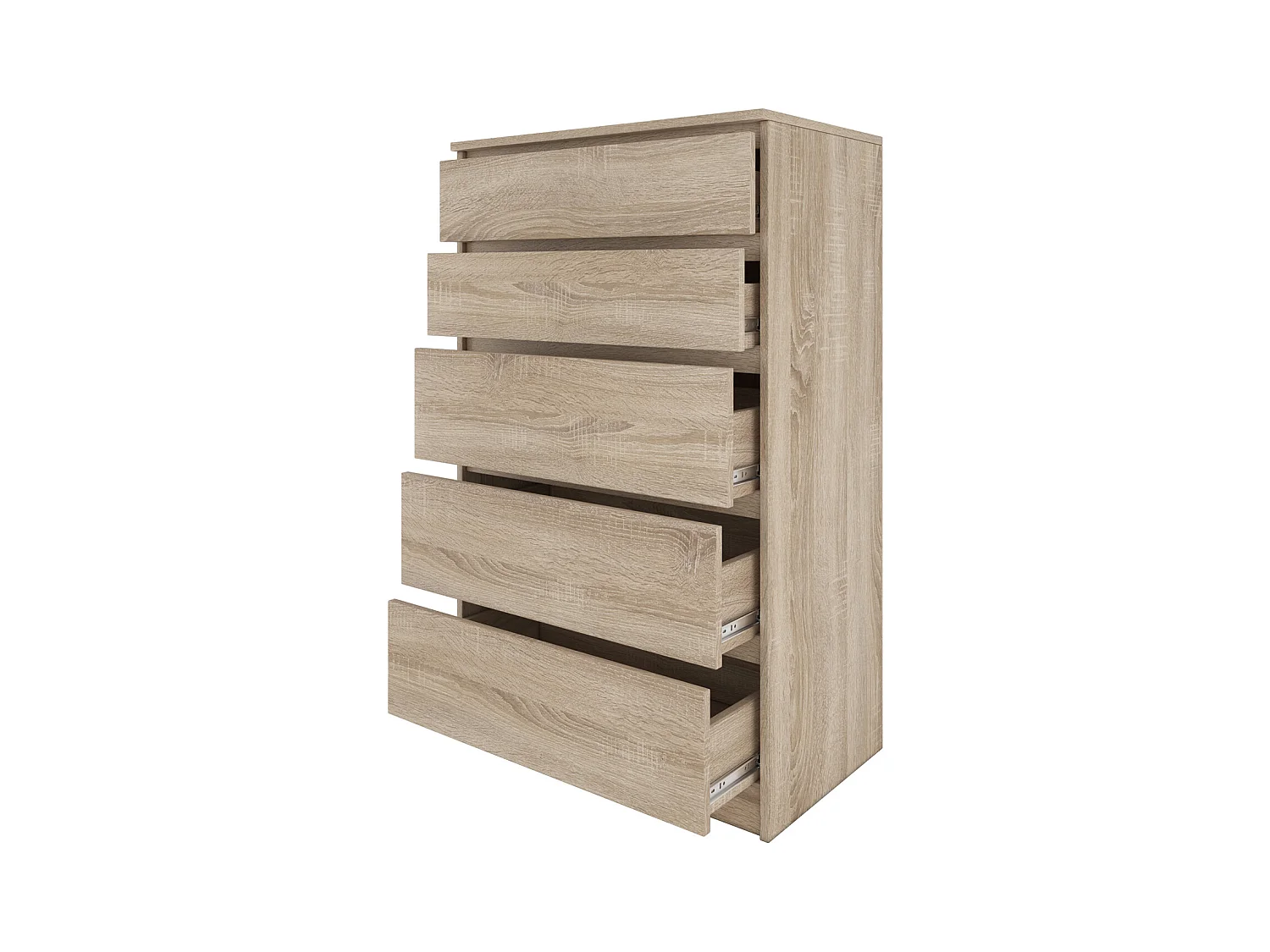 MILÁN 5 | Cómoda contemporánea para dormitorio/salón/oficina 40x70x109.5 | 5 cajones deslizantes | Unidad de almacenamiento | Armario