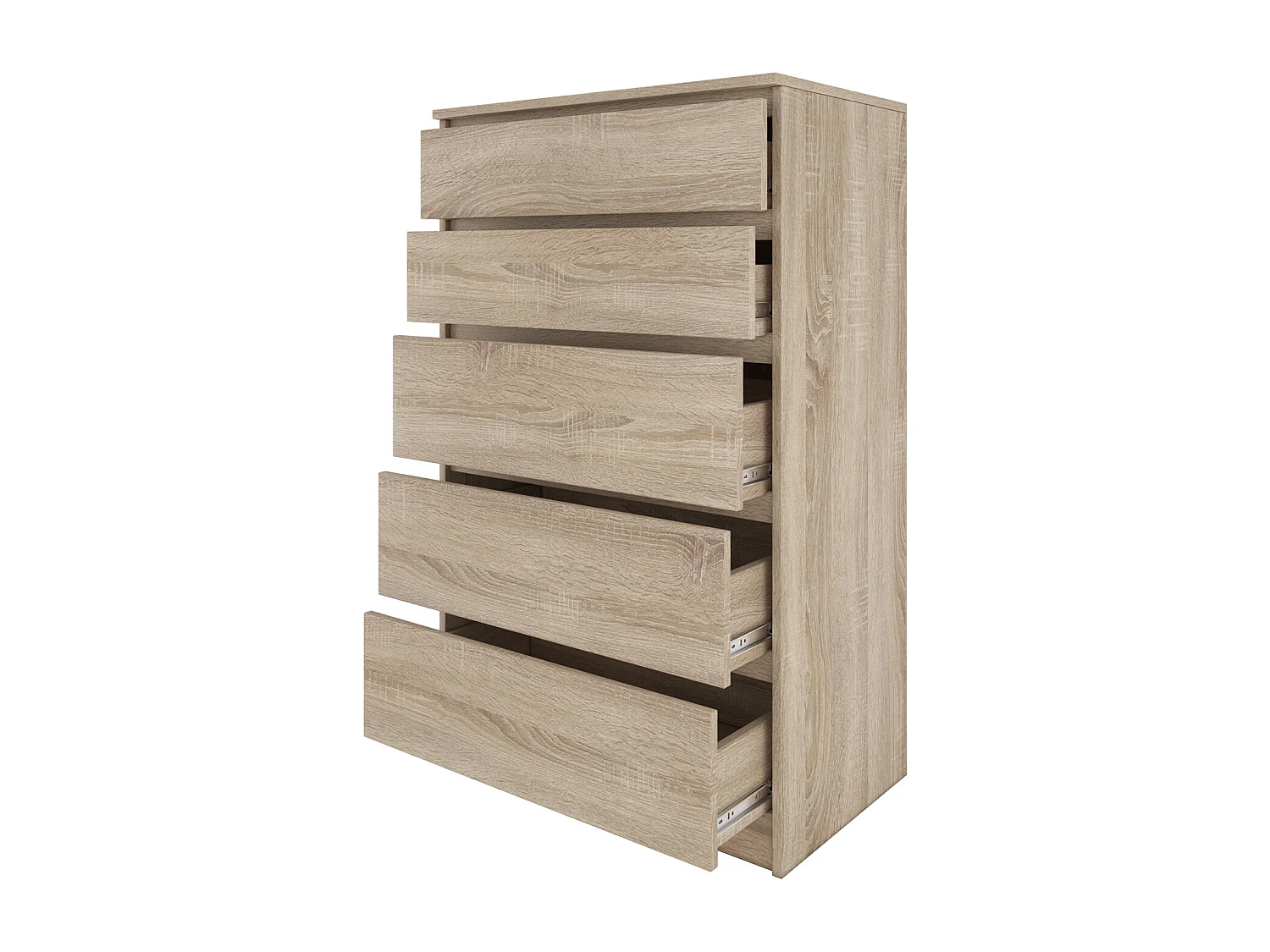 MILÁN 5 | Cómoda contemporánea para dormitorio/salón/oficina 40x70x109.5 | 5 cajones deslizantes | Unidad de almacenamiento | Armario