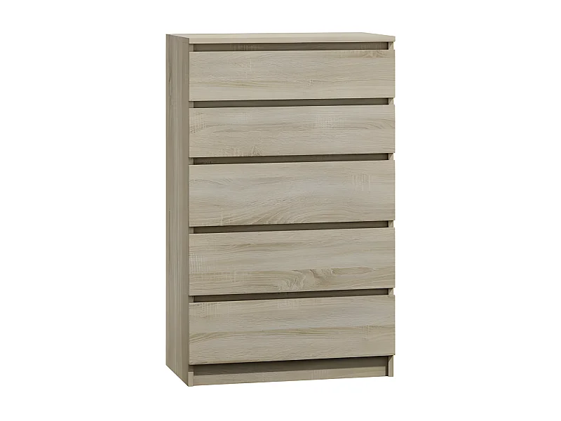 MILANO 5 | Cassettiera moderna per camera da letto/soggiorno/ufficio 40x70x109.5 | 5 cassetti scorrevoli | Mobile contenitore | chiffon