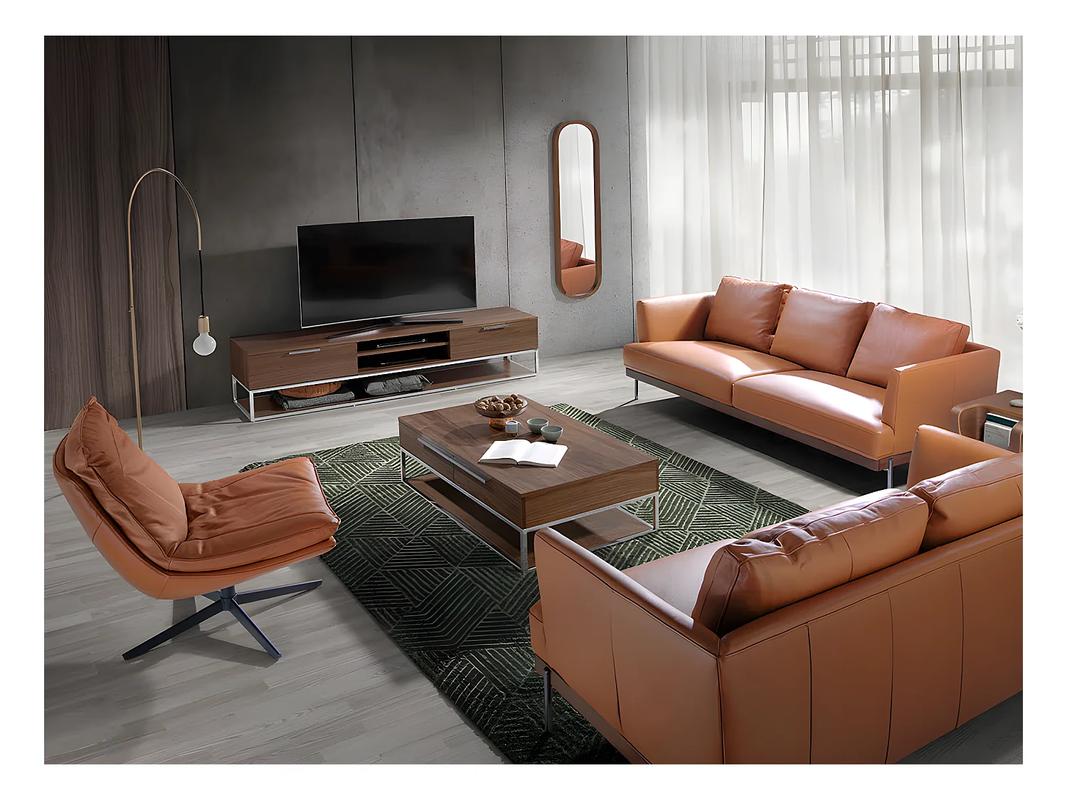 2-zitsbank bekleed in bruin leder 6170 ANGEL CERDA