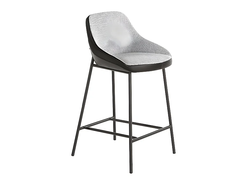 Taburete tapizado en tela y polipiel  4100 ANGEL CERDA