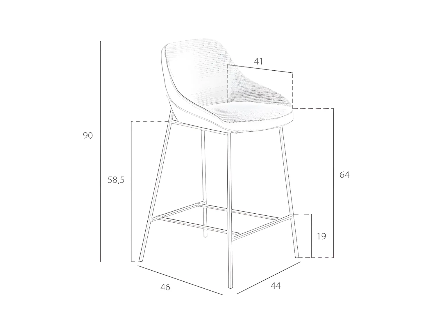 Stoel bekleed met stof en eco-leer 4100 ANGEL CERDA
