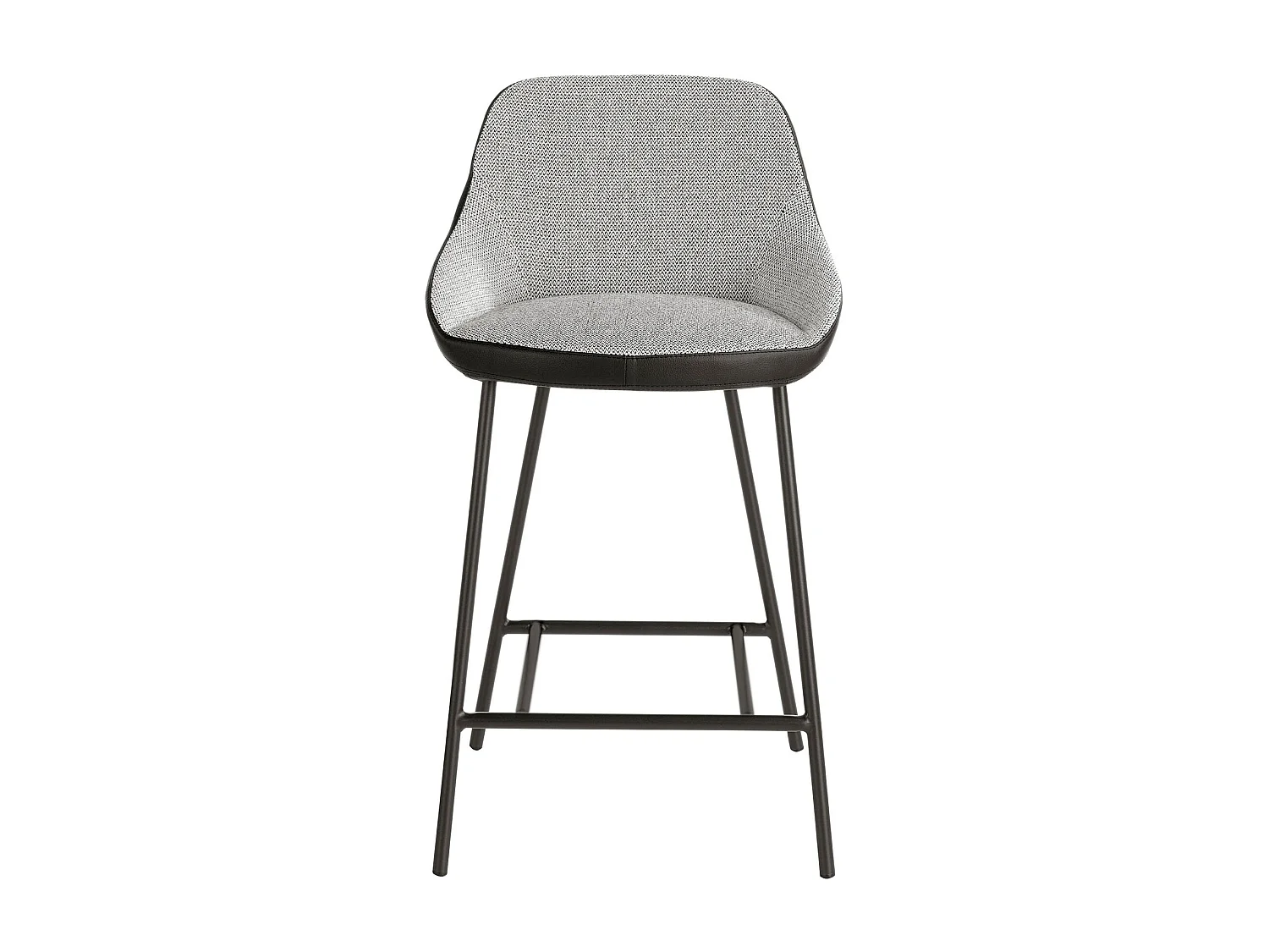 Tabouret en tissu gris et similicuir noir 4100 ANGEL CERDA