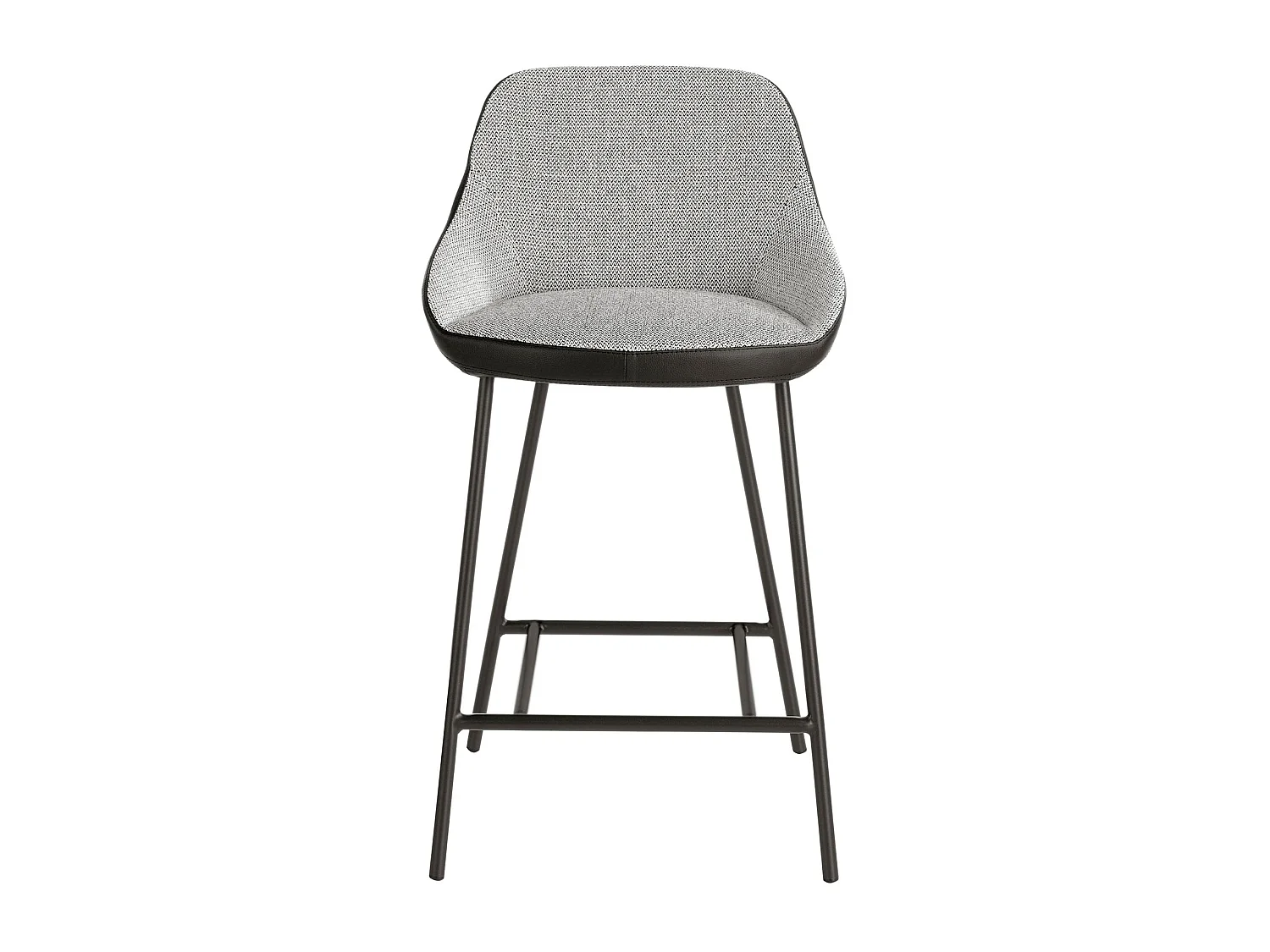 Hocker aus grauem Stoff und schwarzem Öko-Leder 4100 ANGEL CERDA