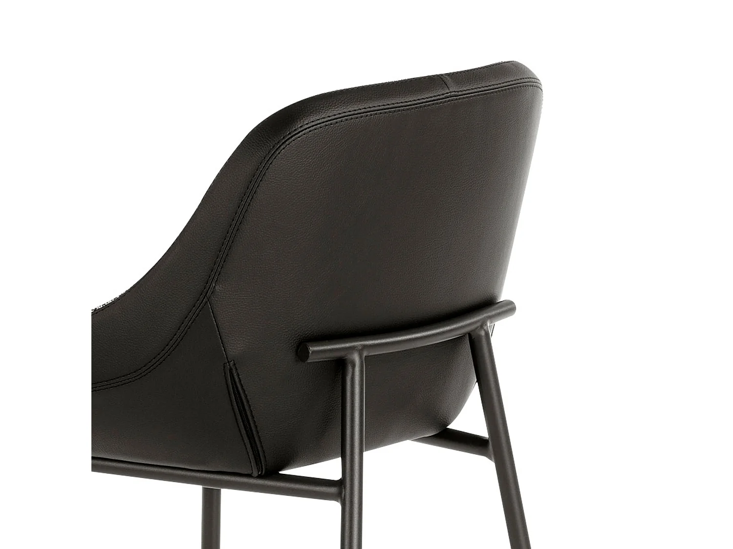 Hocker aus grauem Stoff und schwarzem Öko-Leder 4100 ANGEL CERDA