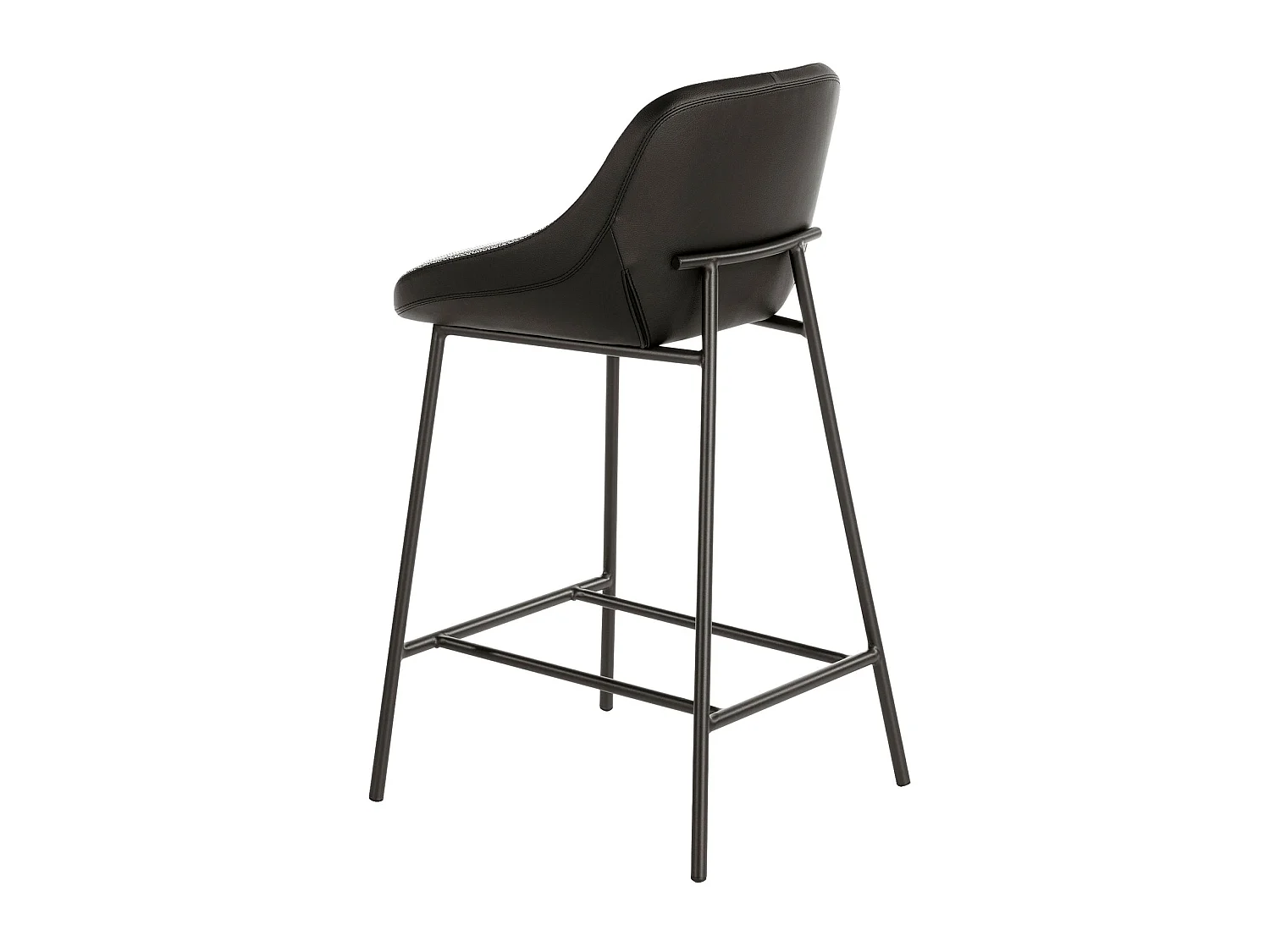 Hocker aus grauem Stoff und schwarzem Öko-Leder 4100 ANGEL CERDA