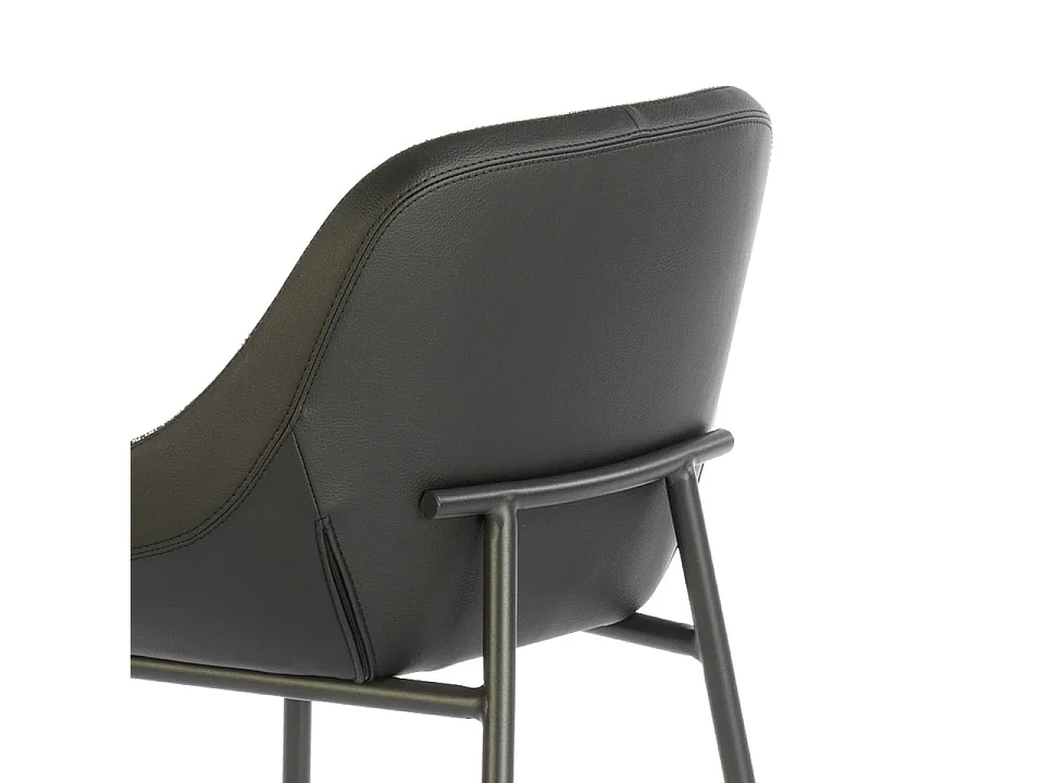 Hocker aus grauem Stoff und schwarzem Öko-Leder 4100 ANGEL CERDA
