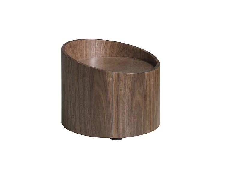 Mesinha de cabeceira redonda em madeira de nogueira 7130