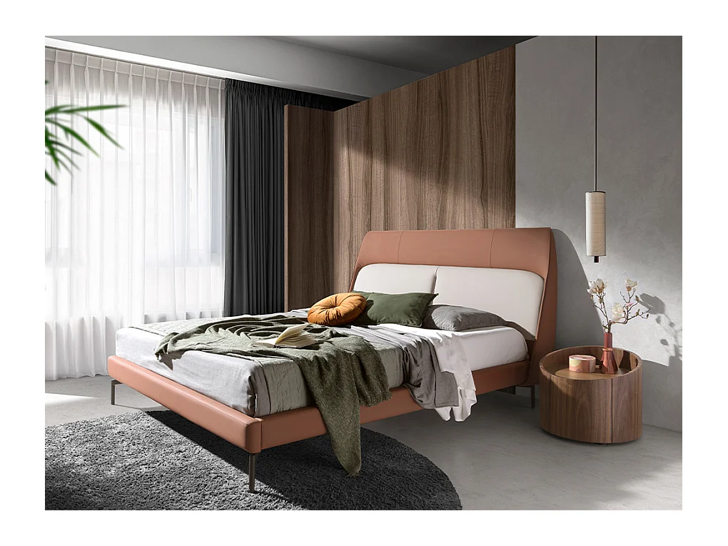 Table de chevet ronde en noyer 7130 ANGEL CERDA