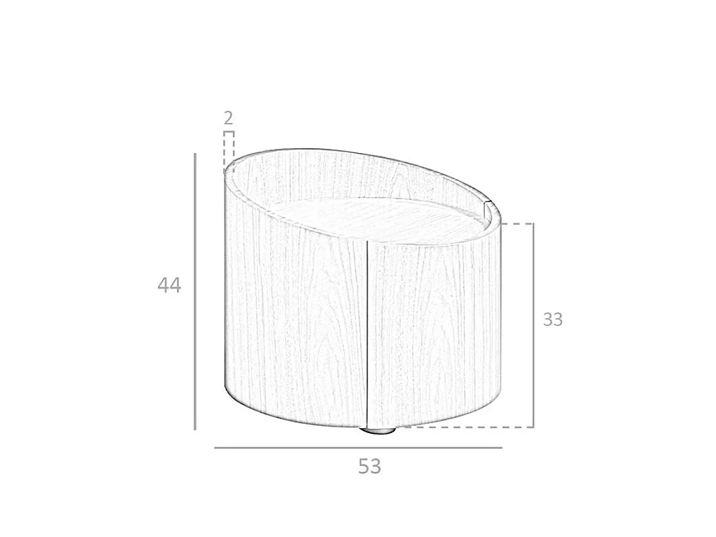 Table de chevet ronde en noyer 7130 ANGEL CERDA