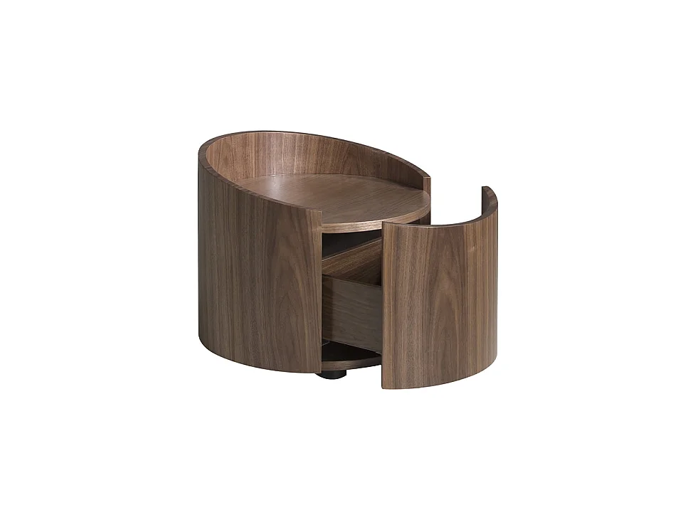 Table de chevet ronde en noyer 7130 ANGEL CERDA