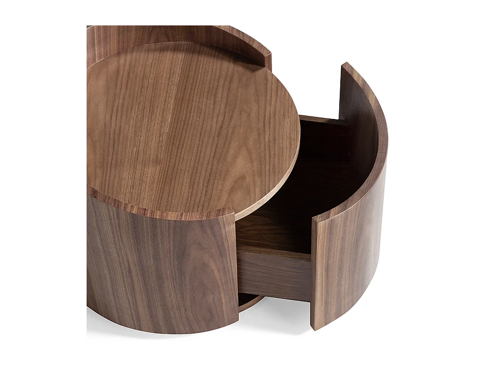 Table de chevet ronde en noyer 7130 ANGEL CERDA