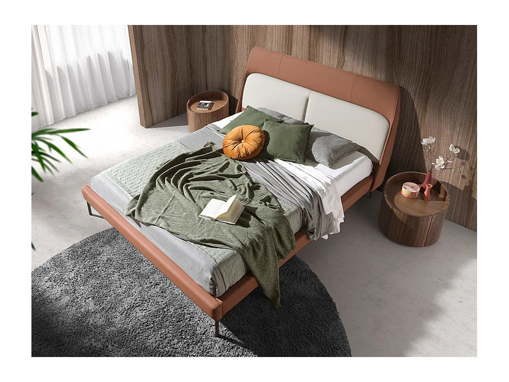 Table de chevet ronde en noyer 7130 ANGEL CERDA