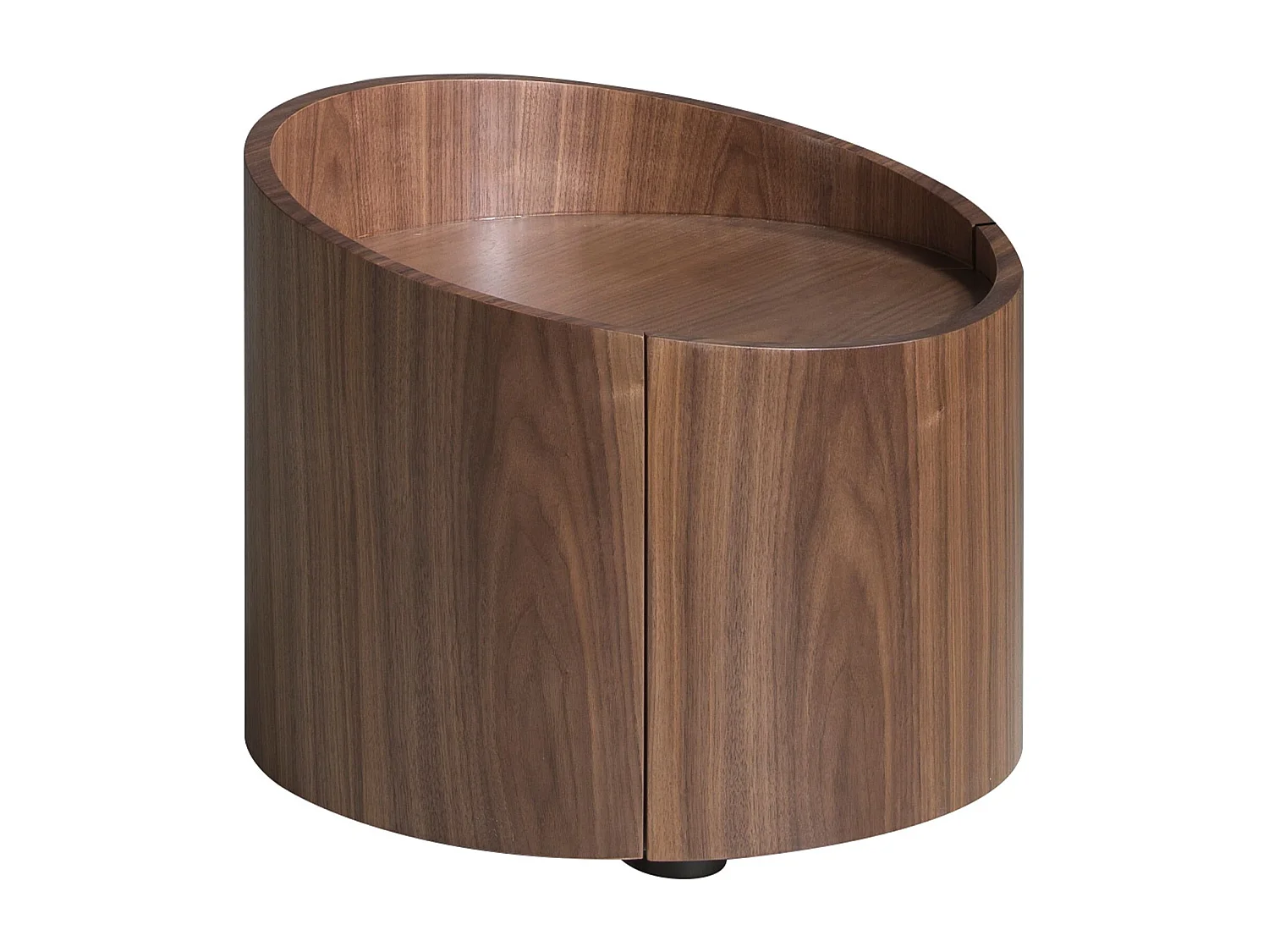 Table de chevet en noyer et acier noir 7130 ANGEL CERDA