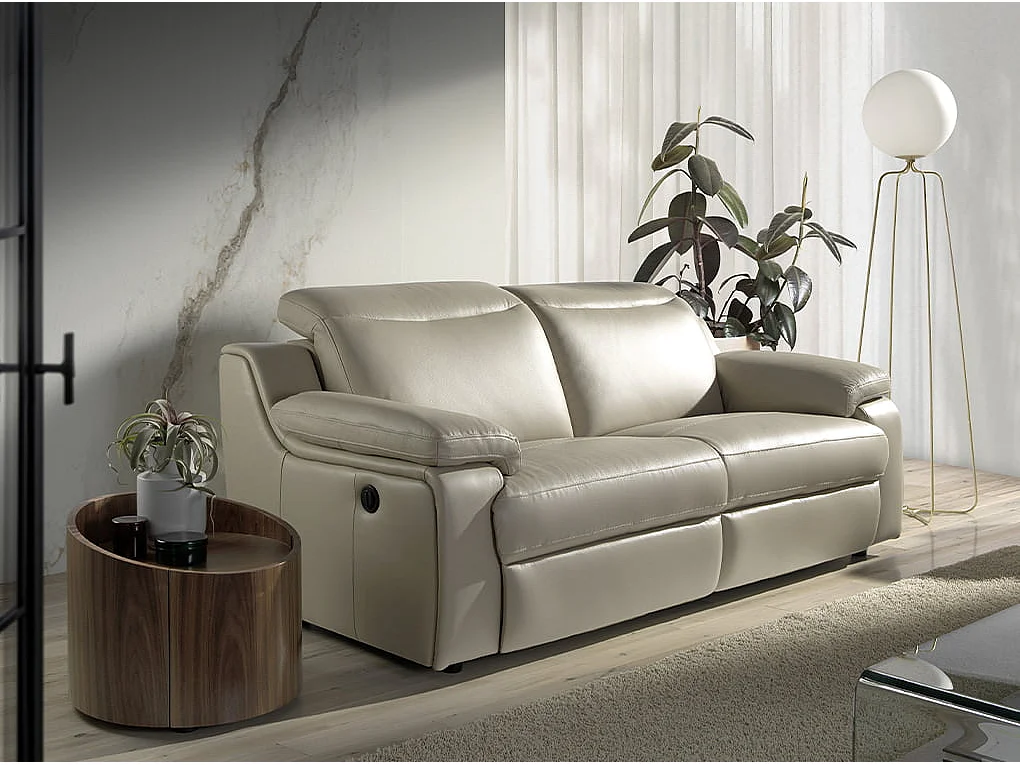 Table de chevet en noyer et acier noir 7130 ANGEL CERDA