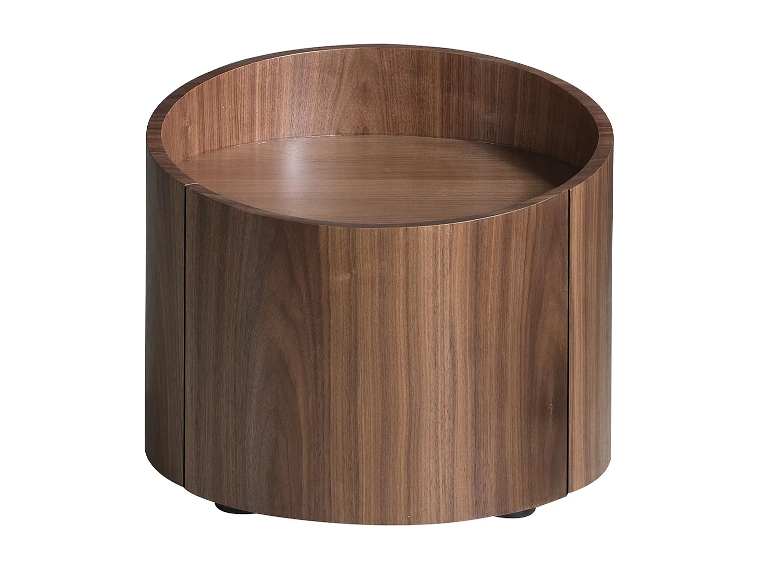 Table de chevet en noyer et acier noir 7130 ANGEL CERDA