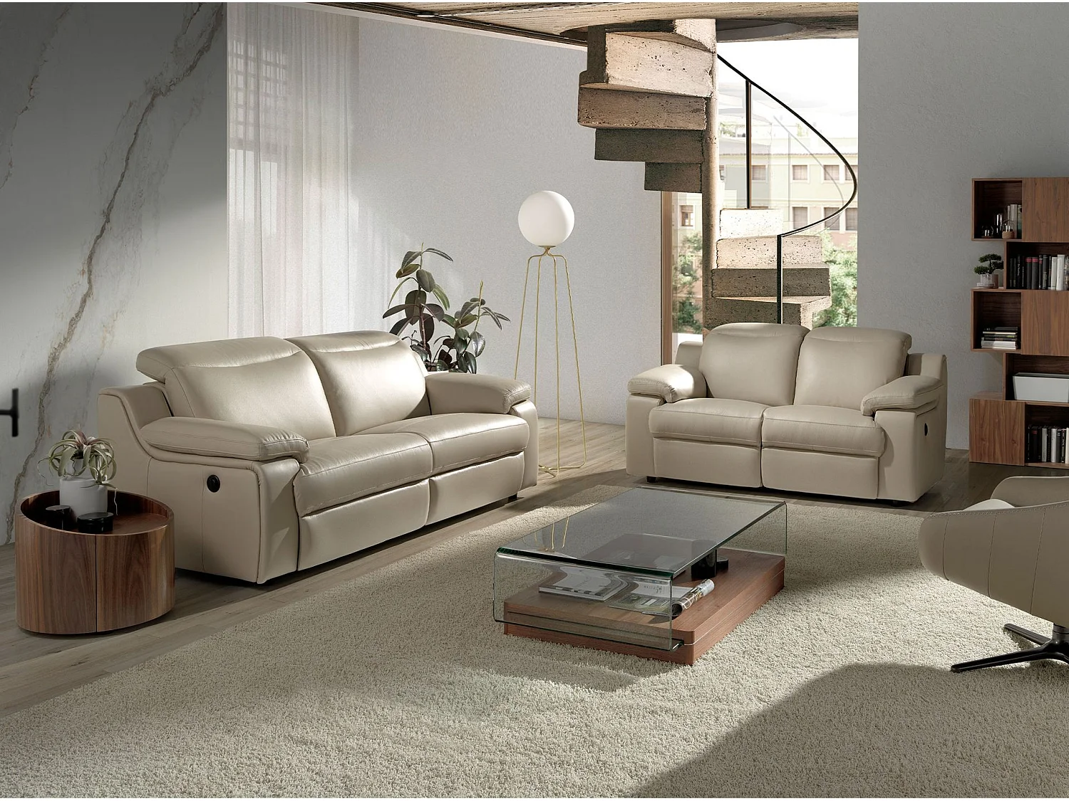 Table de chevet en noyer et acier noir 7130 ANGEL CERDA