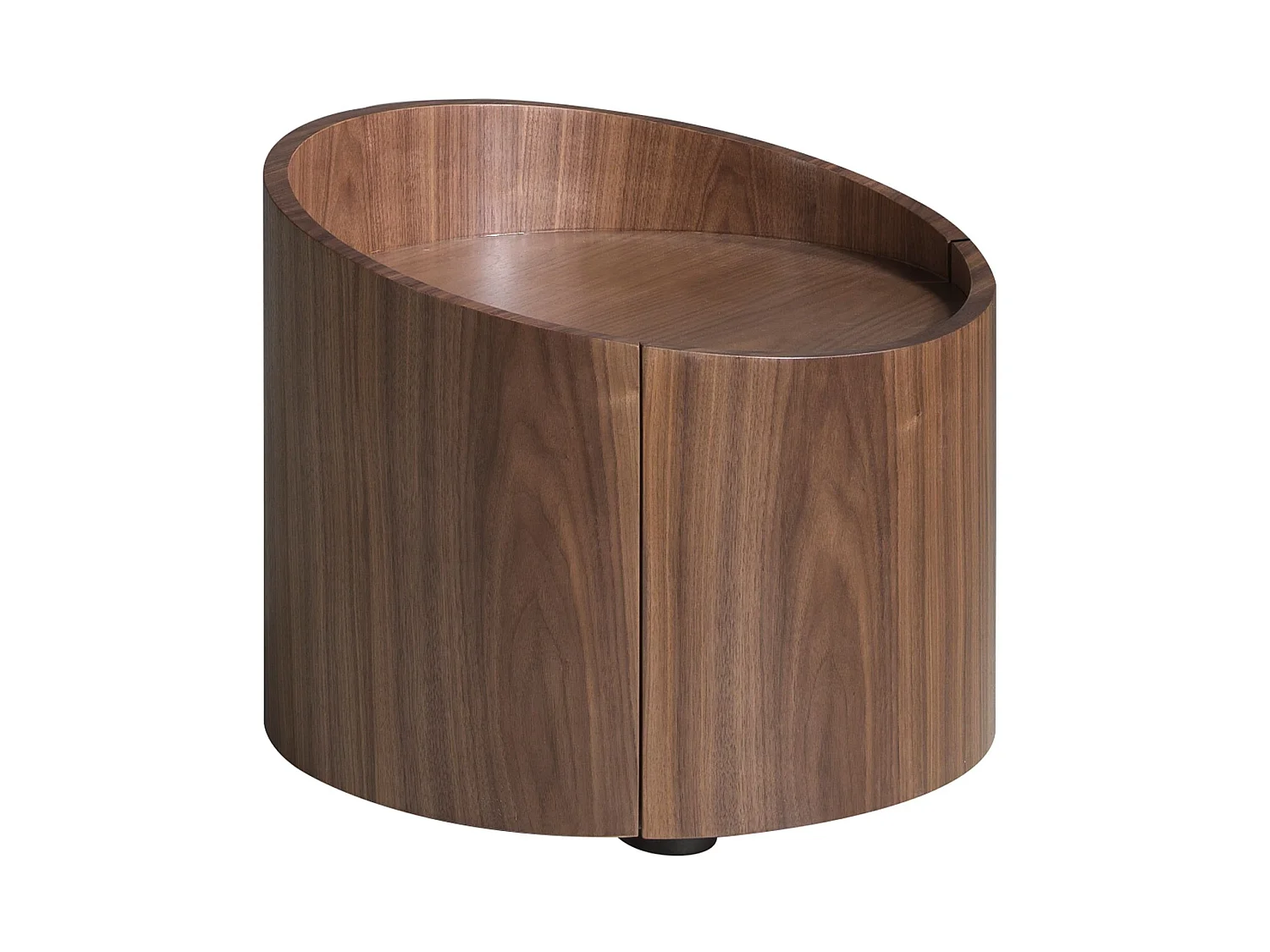 Walnut and black steel bedside table 7130 ANGEL CERDA