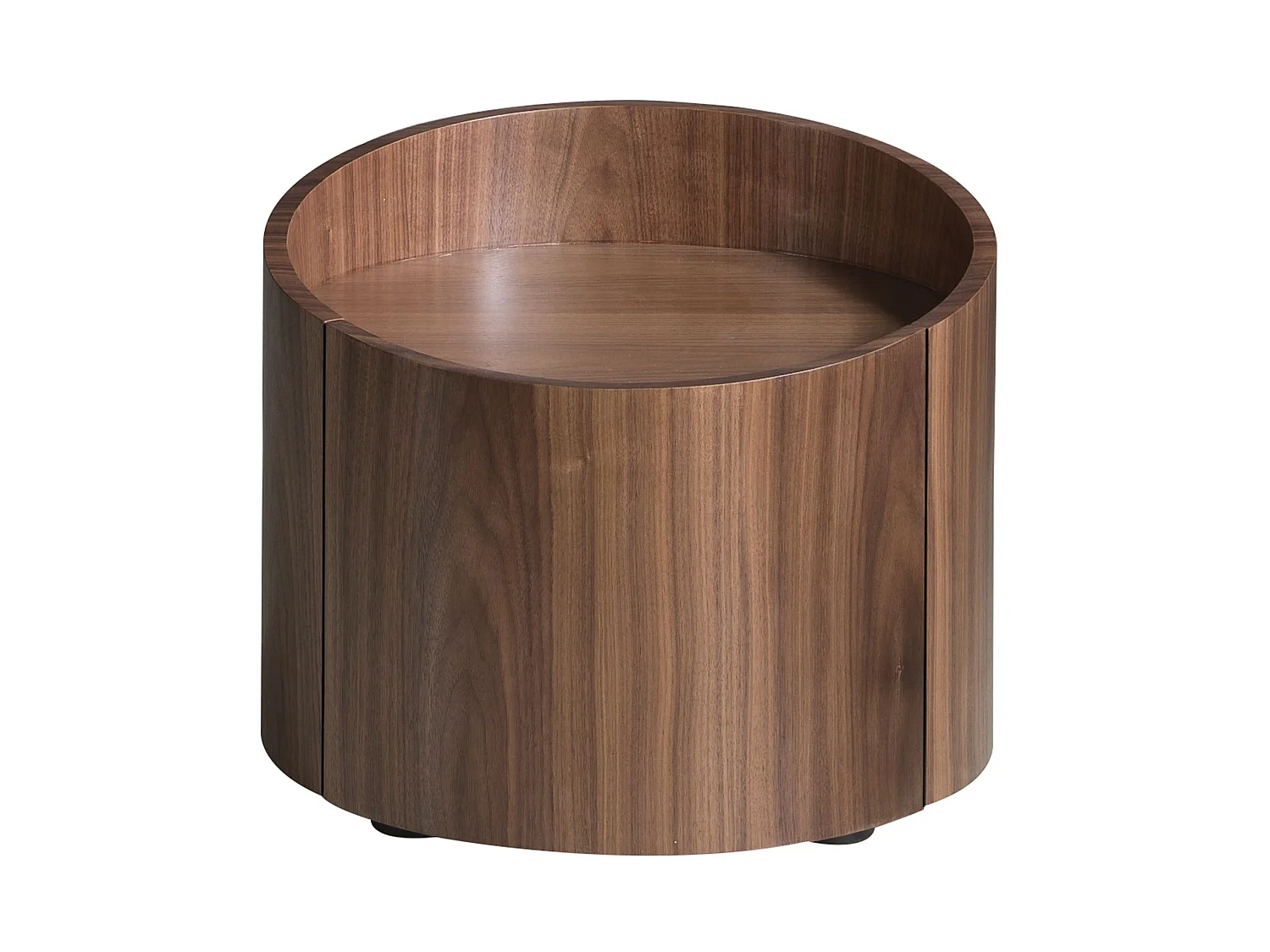 Walnut and black steel bedside table 7130 ANGEL CERDA