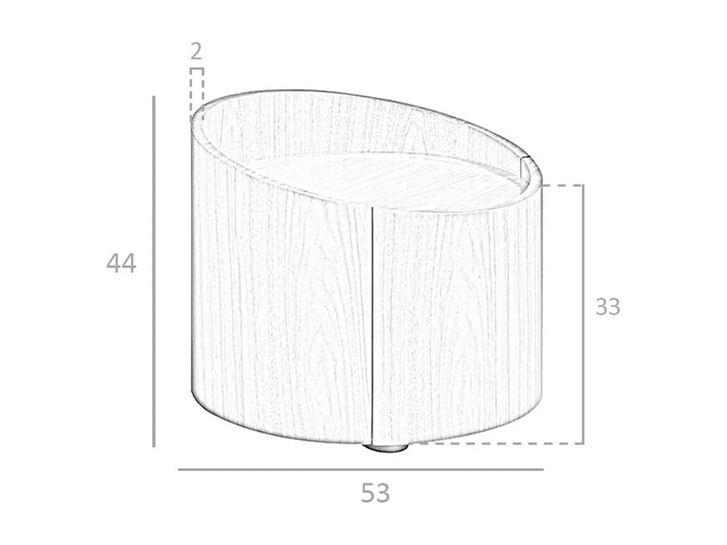 Nachtkastje van ecoleder, walnoot en zwart staal 7118 ANGEL CERDA