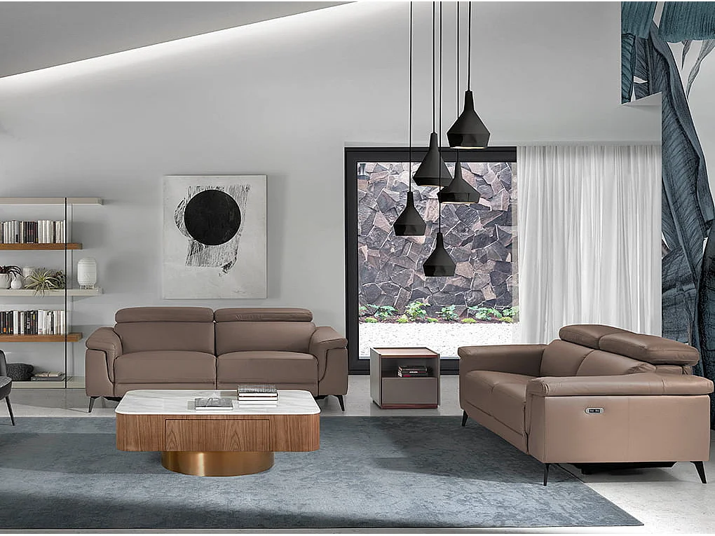 Chevet en bois gris et noyer 7116 ANGEL CERDA