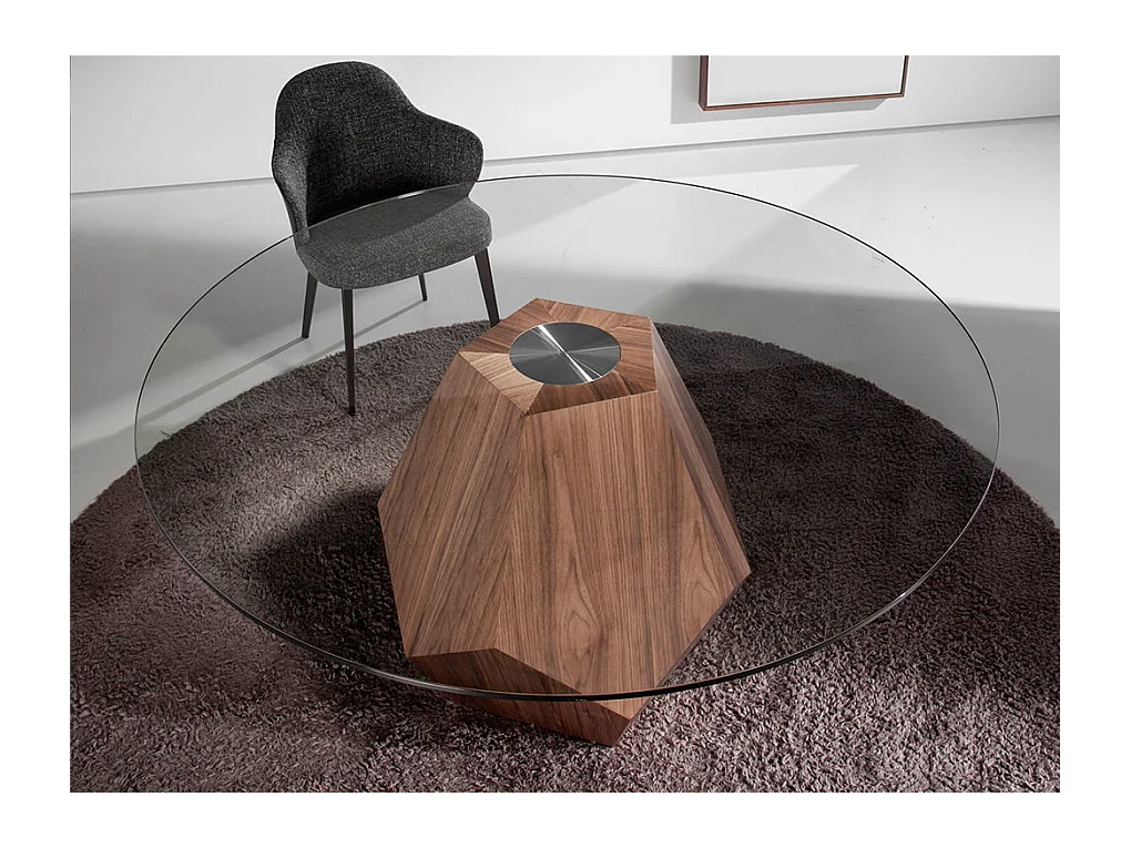 Ronde walnoten eettafel 1093 ANGEL CERDA