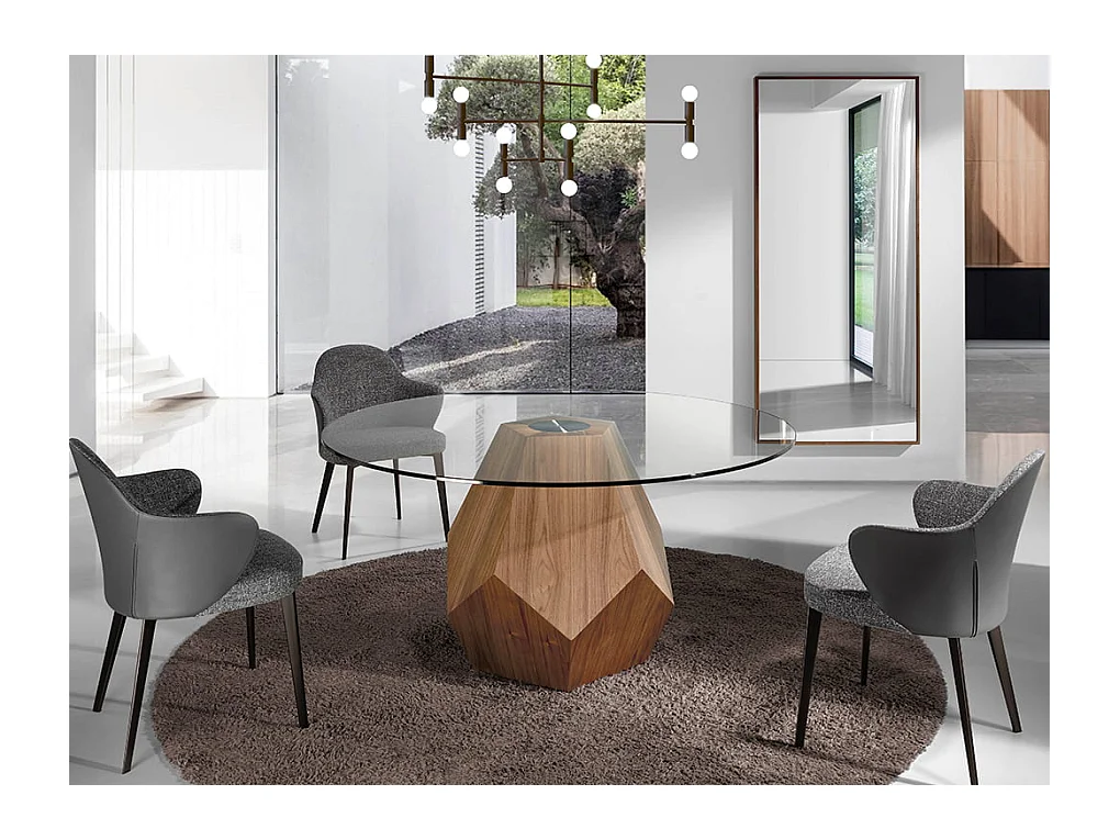 Ronde walnoten eettafel 1093 ANGEL CERDA