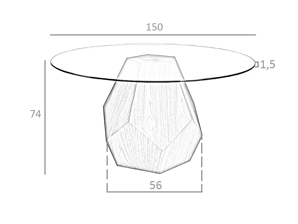 Ronde walnoten eettafel 1093 ANGEL CERDA