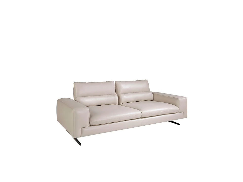3-zits leren bank taupe grijs