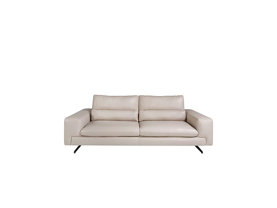 3-zits leren bank taupe grijs