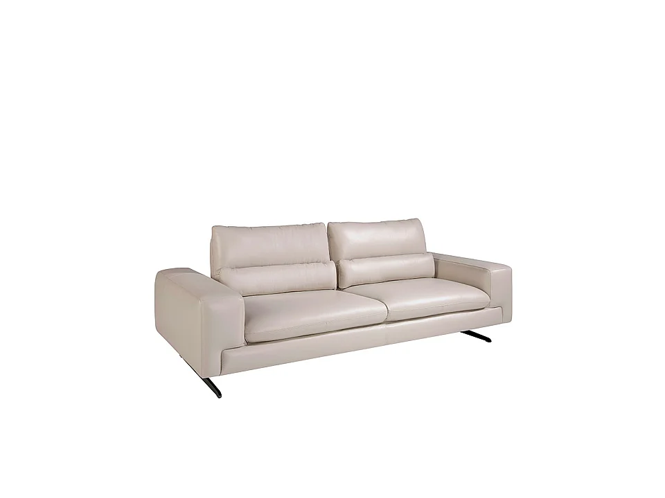 3-zits leren bank taupe grijs