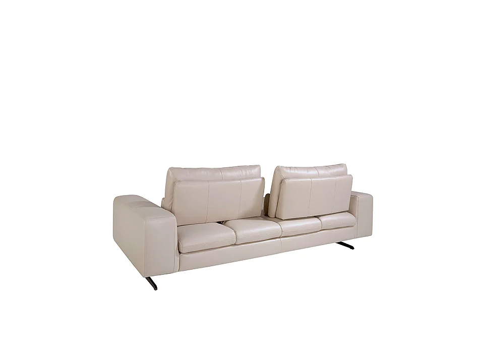 3-zits leren bank taupe grijs