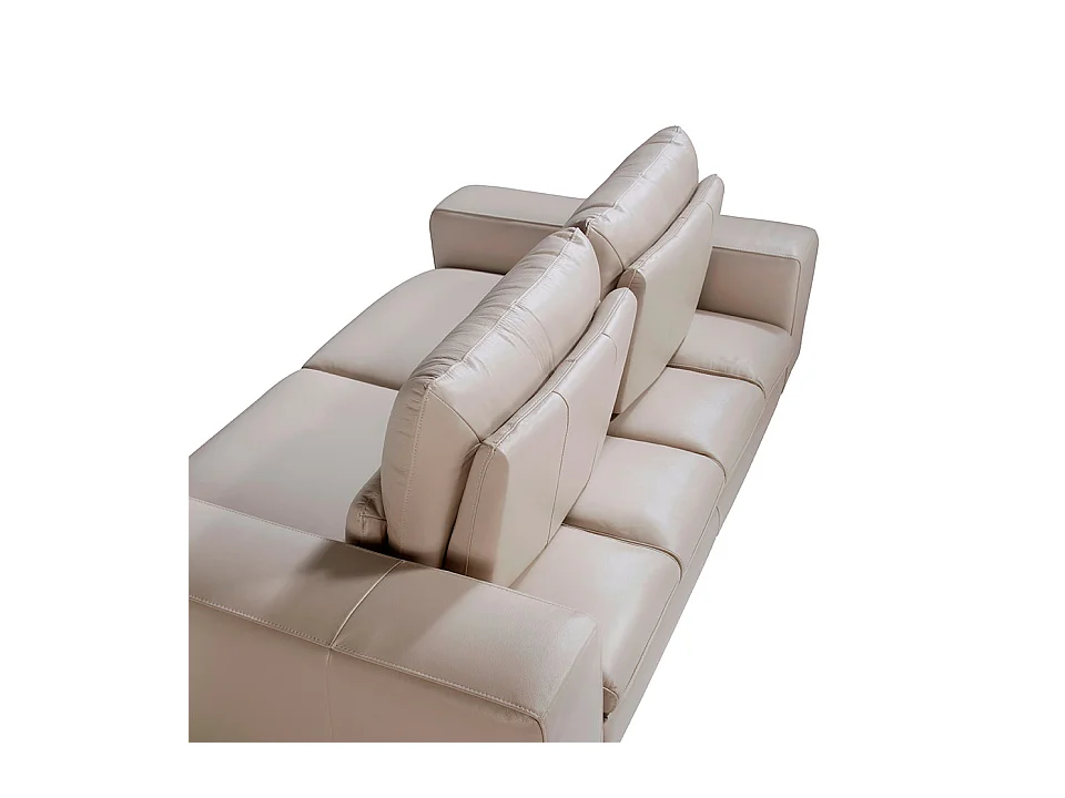 3-zits leren bank taupe grijs