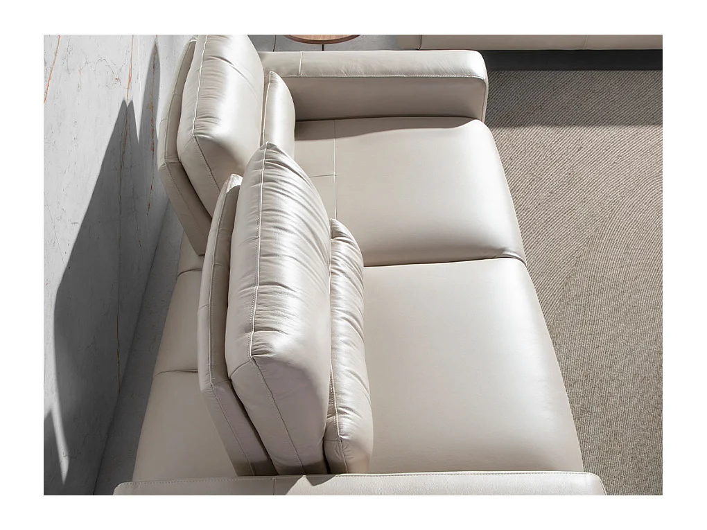 3-zits leren bank taupe grijs