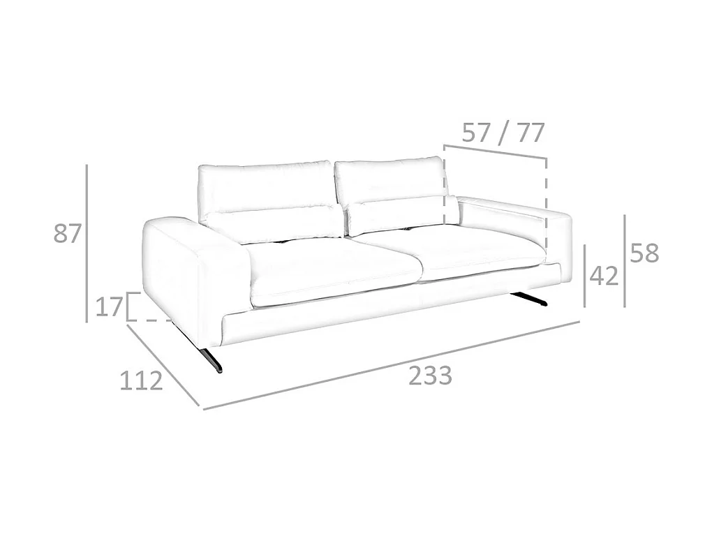 3-zits leren bank taupe grijs
