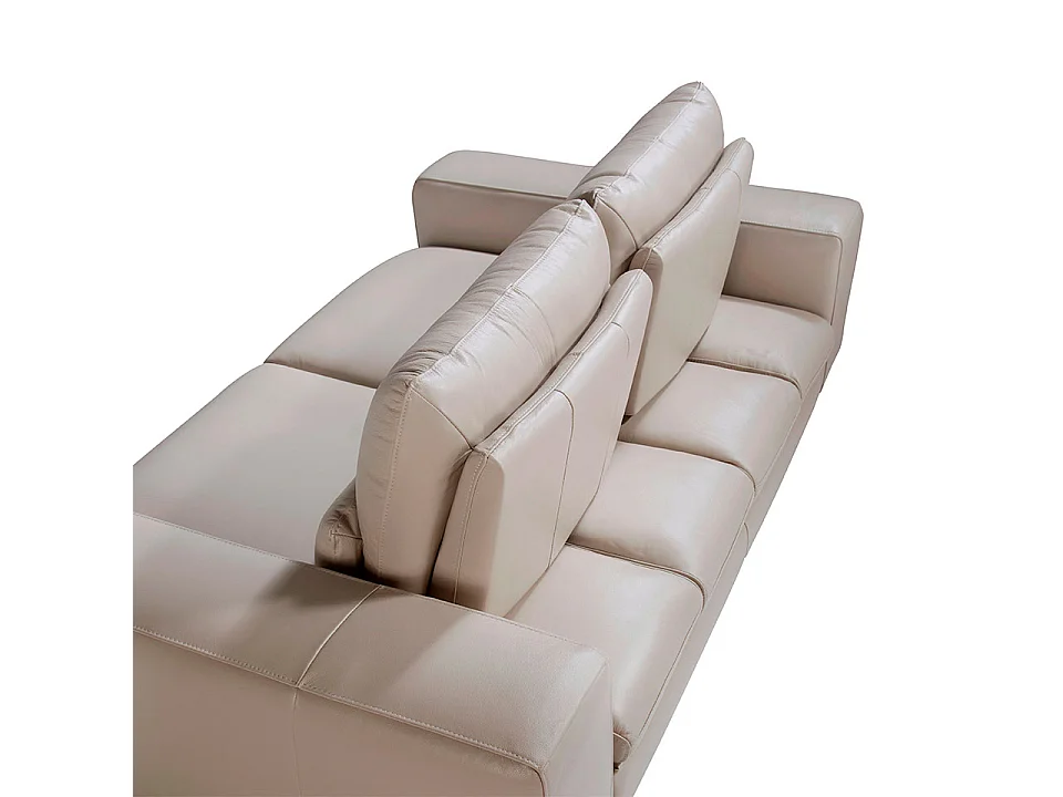 Canapé 3 places en cuir gris taupe