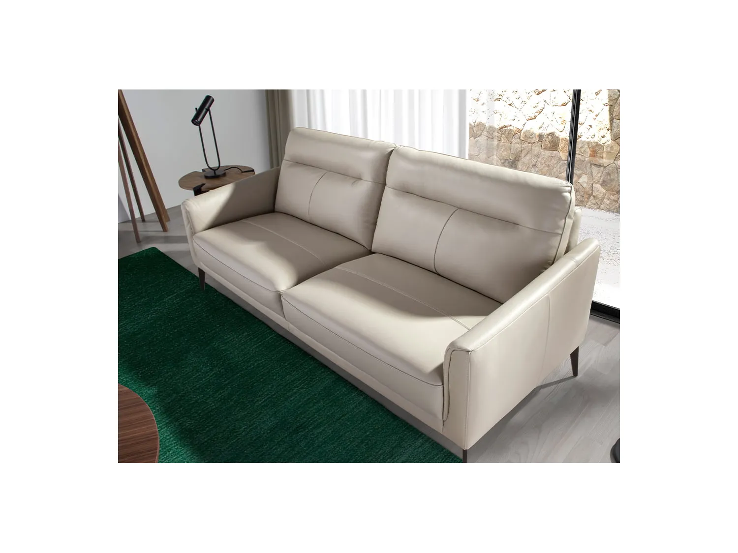 Sofá 2 plazas piel vacuno color taupé  6137 ANGEL CERDA