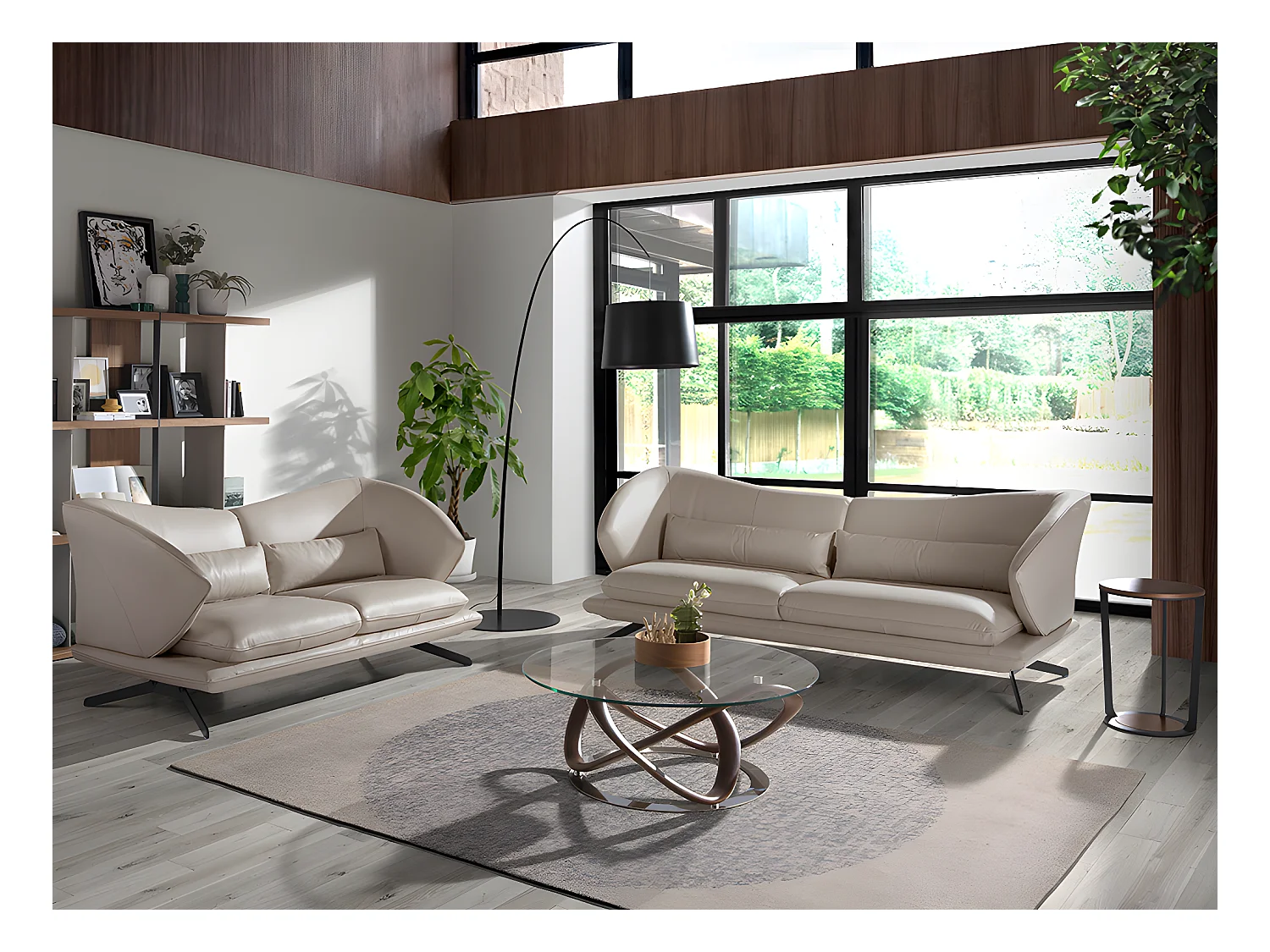 2-zitsbank in grijs taupe rundleder 6145 ANGEL CERDA