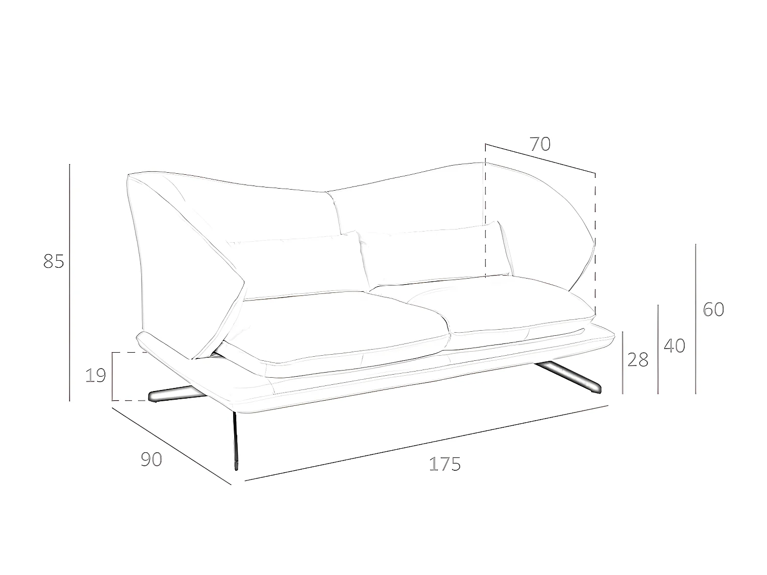 2-zitsbank in grijs taupe rundleder 6145 ANGEL CERDA