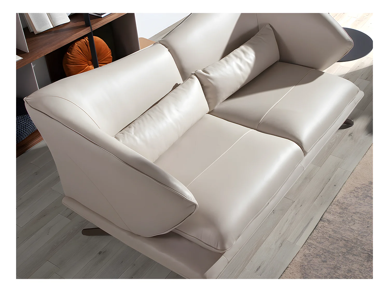 2-zitsbank in grijs taupe rundleder 6145 ANGEL CERDA