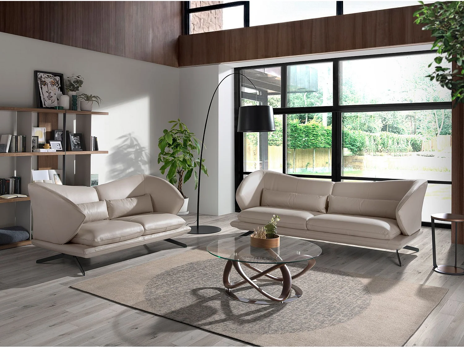 2-sitzer ledersofa taupe grau leder 6145 ANGEL CERDA