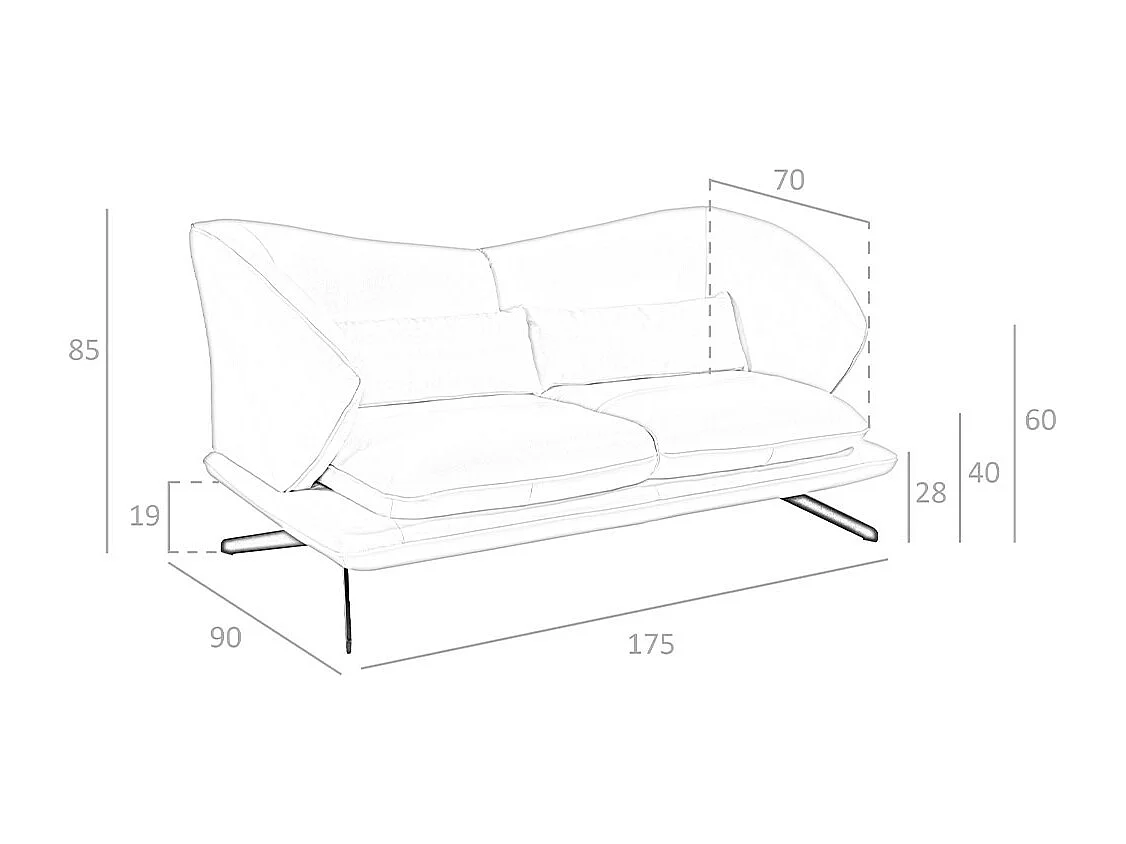 2-sitzer ledersofa taupe grau leder 6145 ANGEL CERDA