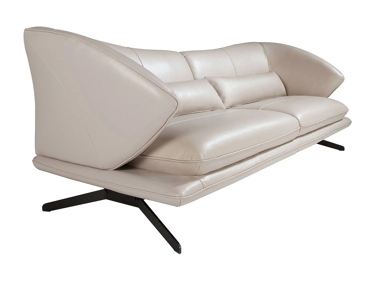 Skórzana sofa 2-osobowa w kolorze szarym taupe