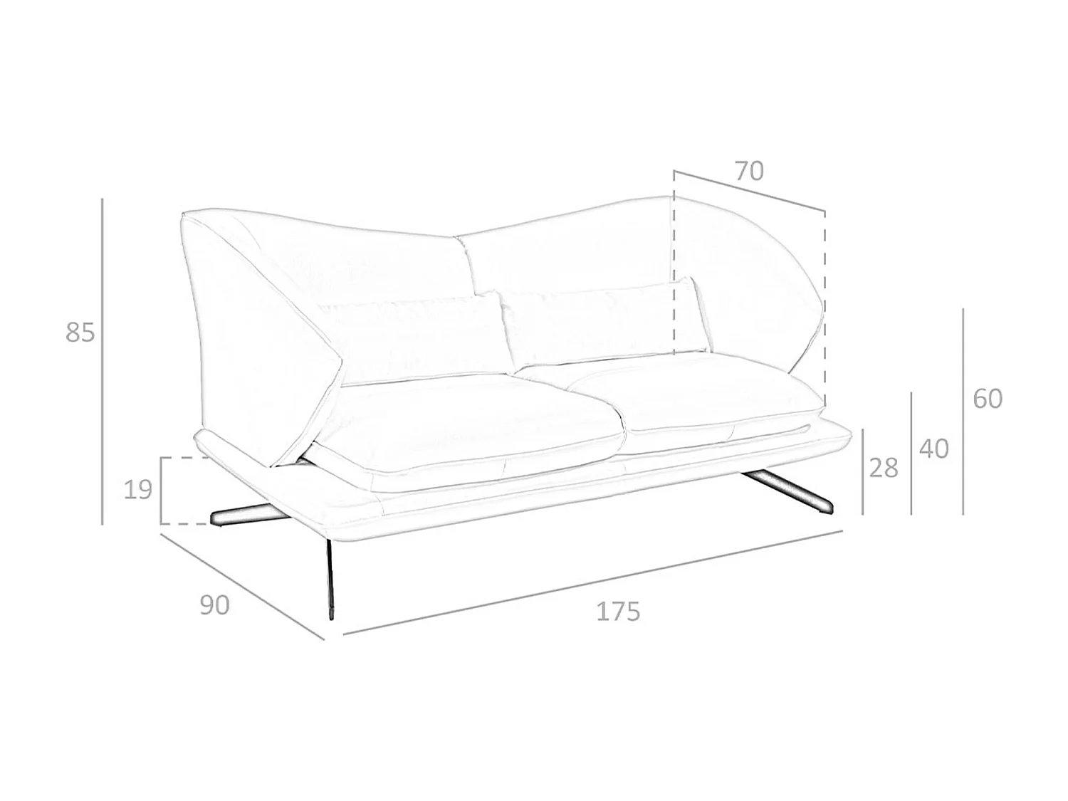Skórzana sofa 2-osobowa w kolorze szarym taupe